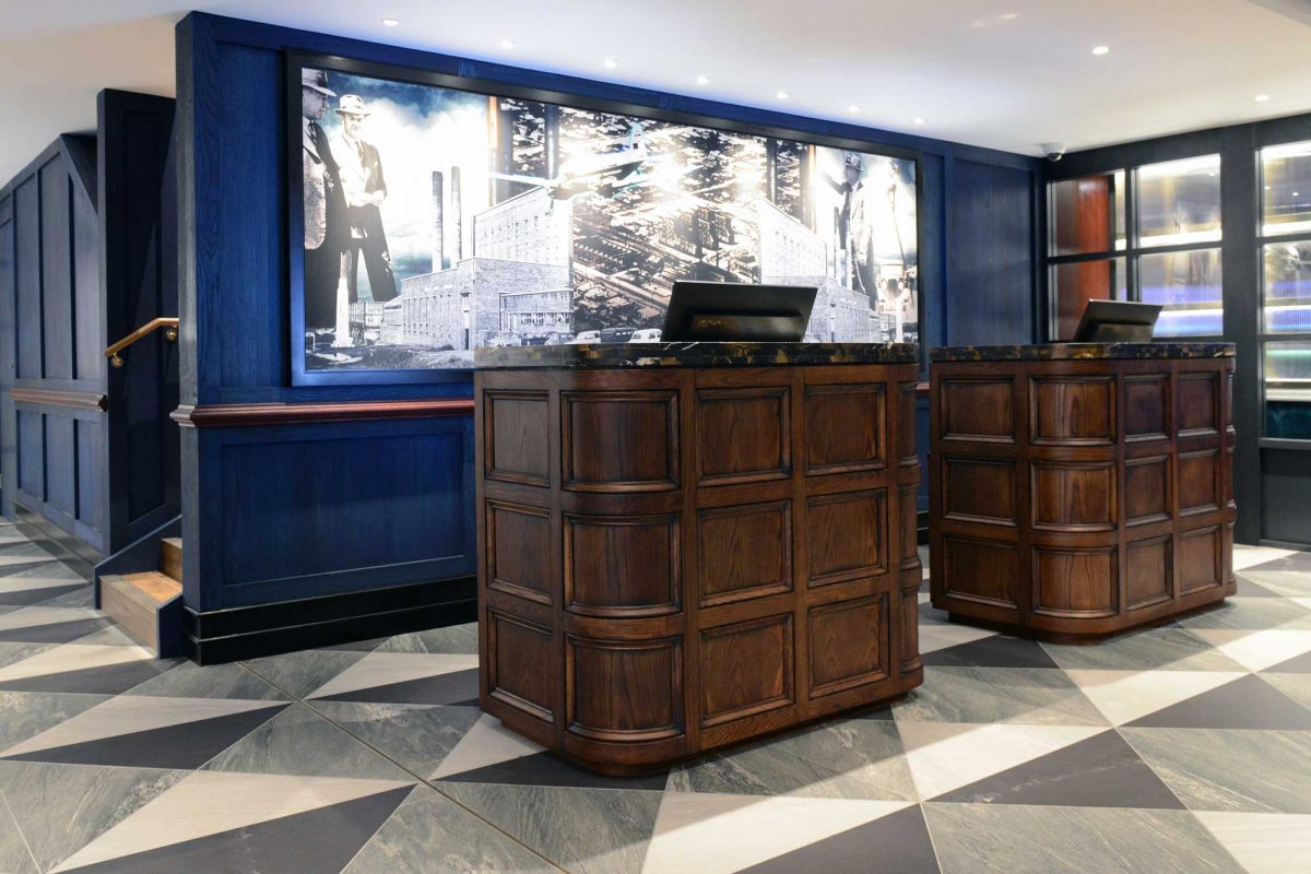 Main reception area at Tamworth, design by Paul Kelly Design