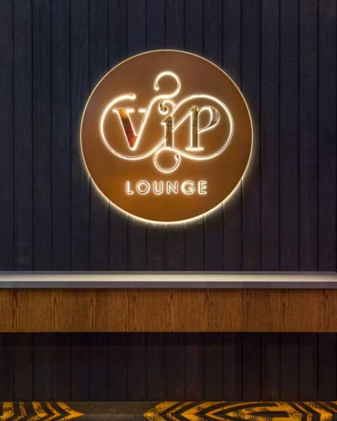 VIP signage at The Arthouse Hotel, design by Paul Kelly Design