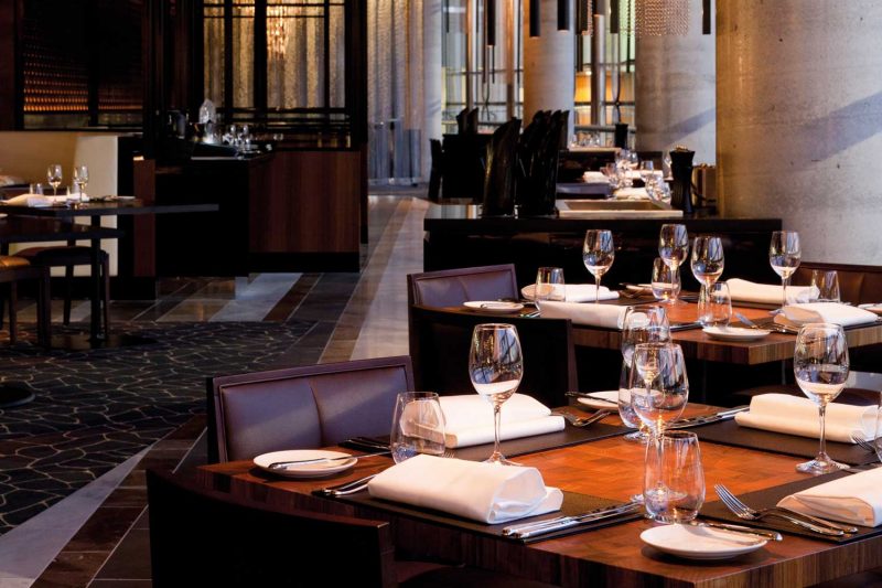 Dining room at Black by Ezard, design by Paul Kelly Design