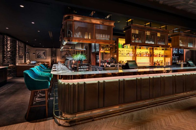 Beautiful bar design at The Bourbon, design by Paul Kelly Design