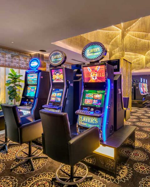 Gaming machines in the award winning Gregory Hills Hotel, design by Paul Kelly Design