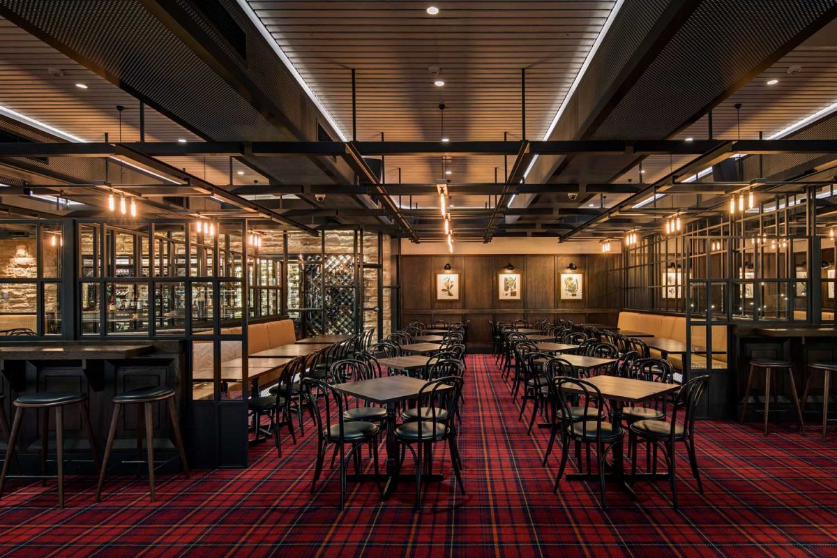 Striking dining room at The Oaks design by Paul Kelly Design