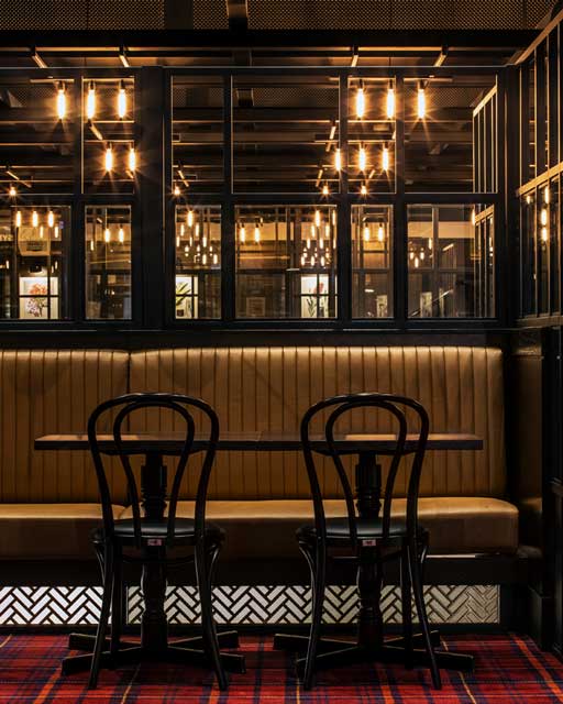Detailed image from the dining room at The Oaks, design by Paul Kelly Design