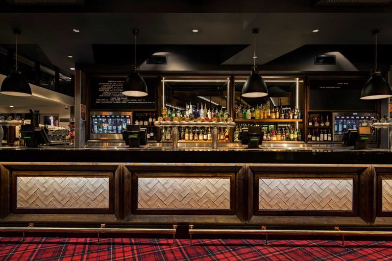 View of the bar at The Oaks, design by Paul Kelly Design