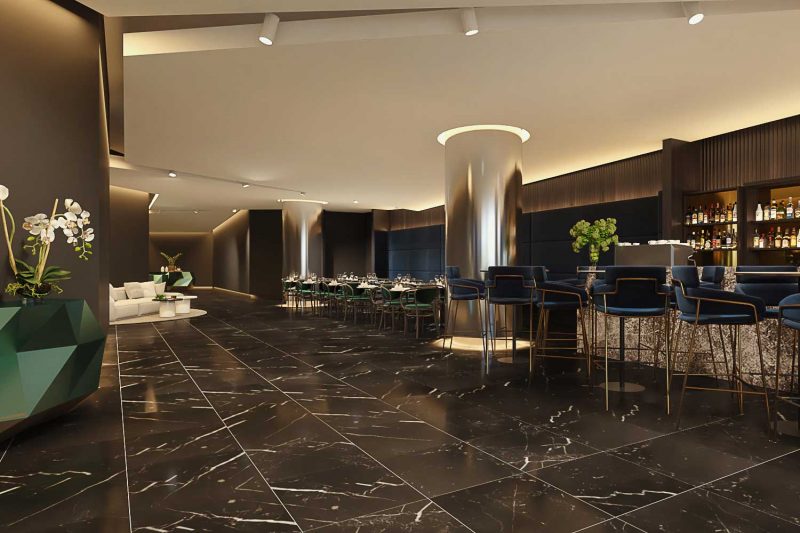 Rendering of The Boardroom – Imagine Hotel Melbourne. Interior design by Paul Kelly Design.